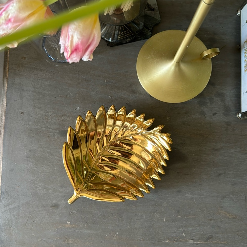 Gold Leaf Decor / Jewelry Holder / Bowl